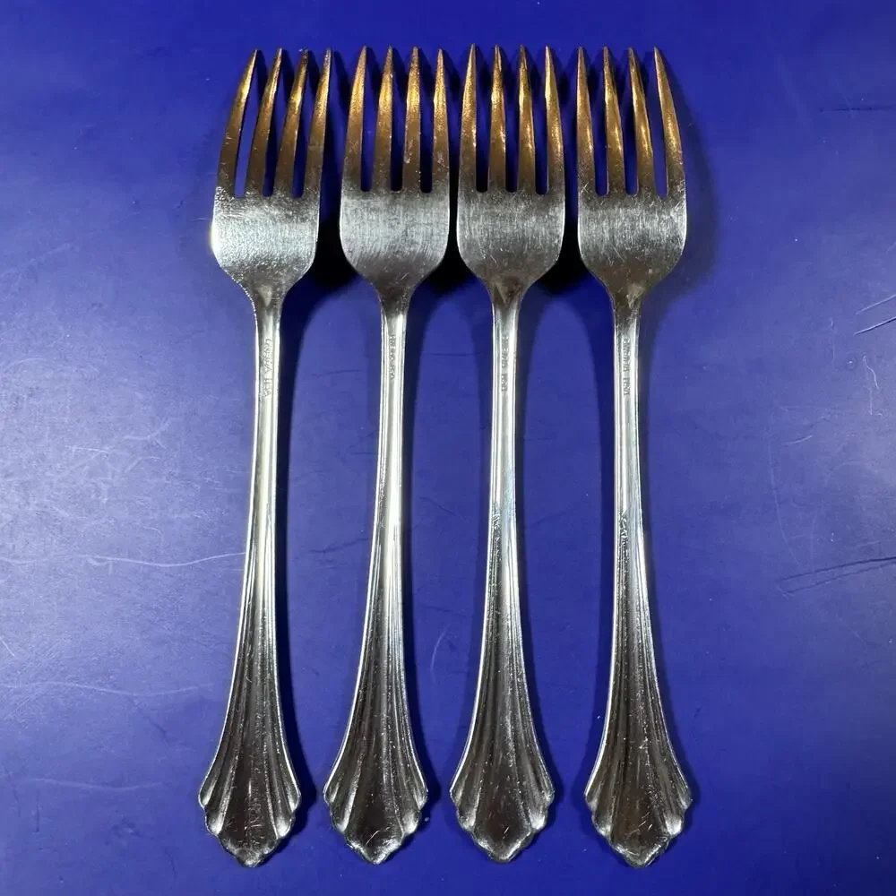 Oneida Bancroft Stainless Steel Dinner Forks 7 3/8” Set of 4 USA